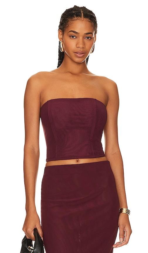camila coelho osiris top in burgundy. - size m (also in s, xl, xxs)