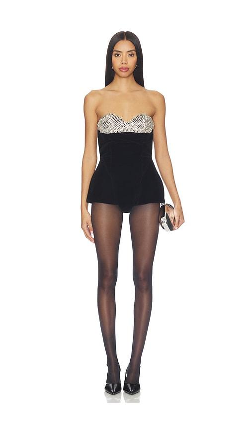 camila coelho paloma romper in black. - size m (also in s, xs, xxs)
