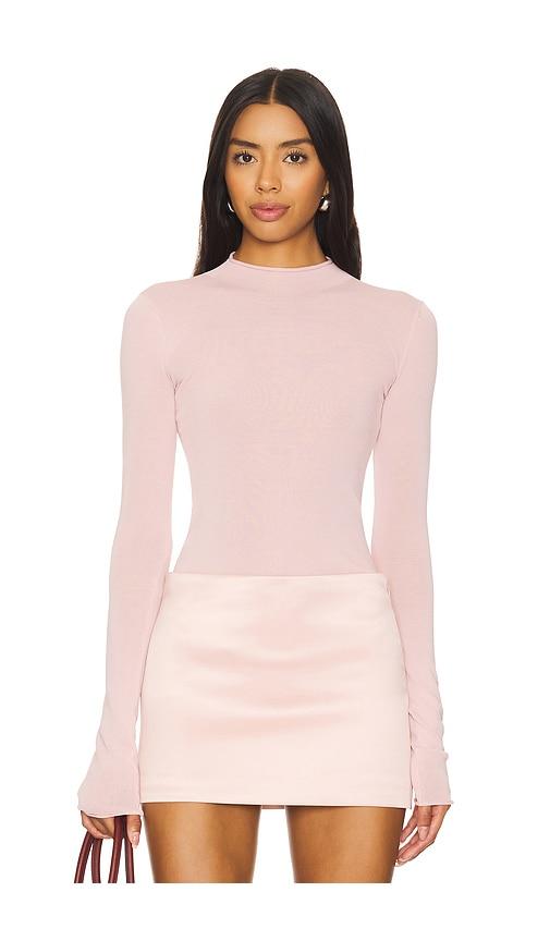 camila coelho pauline mock neck sweater in pink. - size l (also in xs, xxs, s, m, xl)