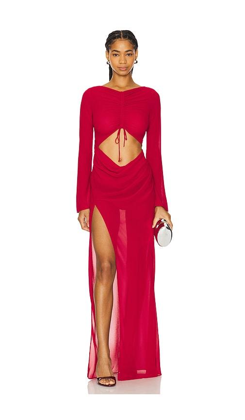 camila coelho rain maxi dress in red. - size m (also in xxs)