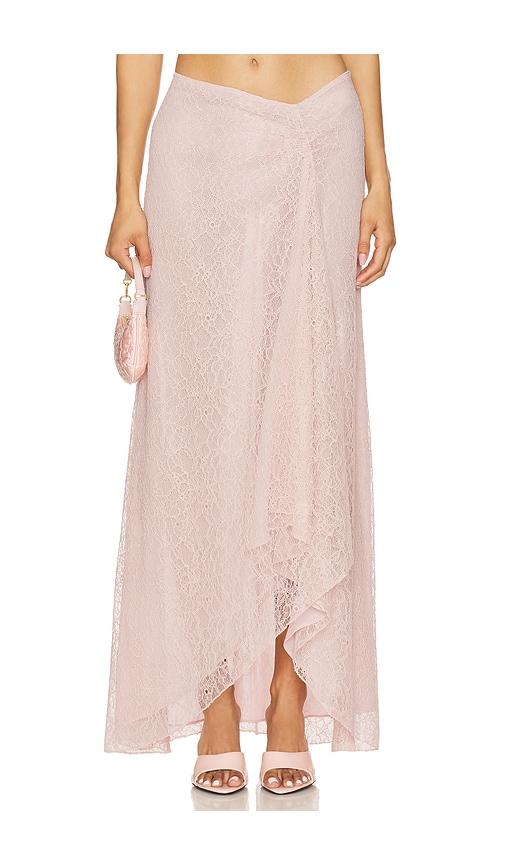 camila coelho roland maxi skirt in pink. - size s (also in xs)