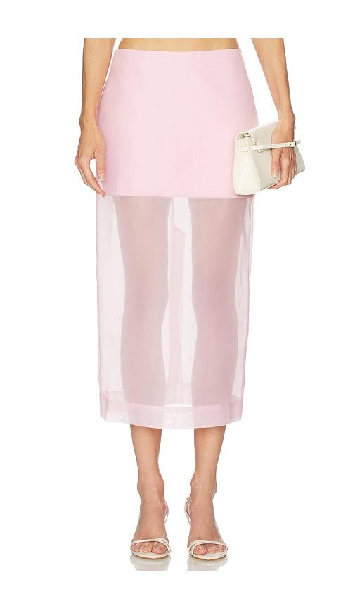 camila coelho romy midi skirt in pink. - size l (also in xxs, xs, s, m, xl)