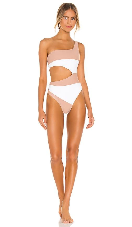 camila coelho rumba one piece in tan. - size l (also in xxs, xs, s)