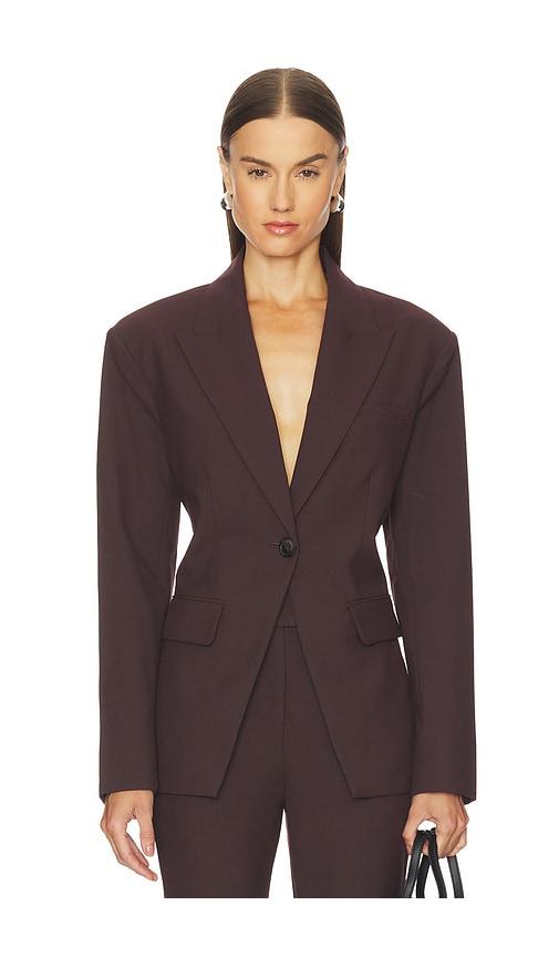 camila coelho rumi jacket in burgundy. - size l (also in s, xs, m, xl)