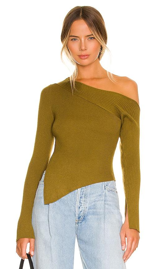 camila coelho shauna sweater in olive. - size s (also in xs)