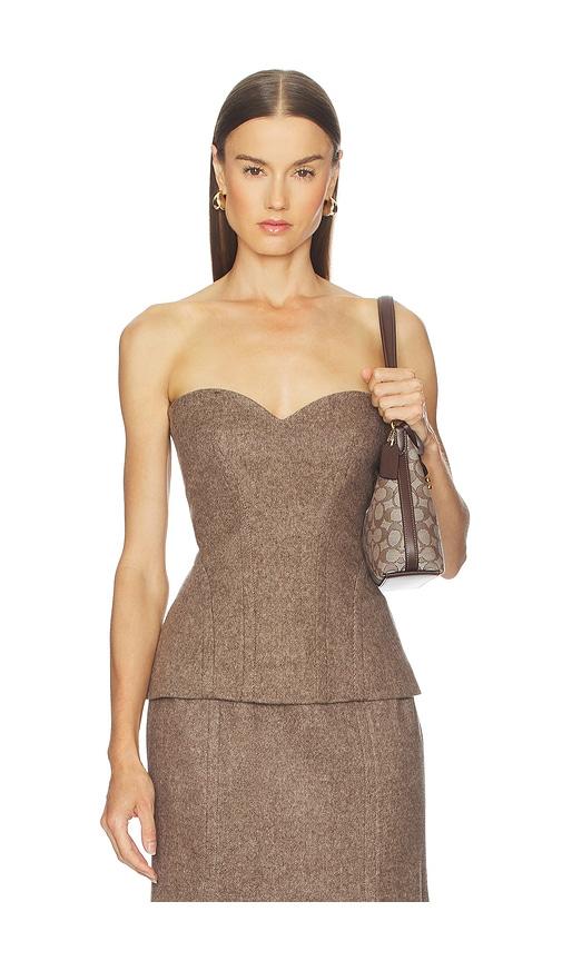 camila coelho sidonia top in taupe. - size m (also in s, xs)