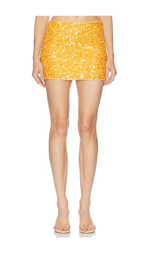 camila coelho solena mini skirt in yellow. - size s (also in xs)