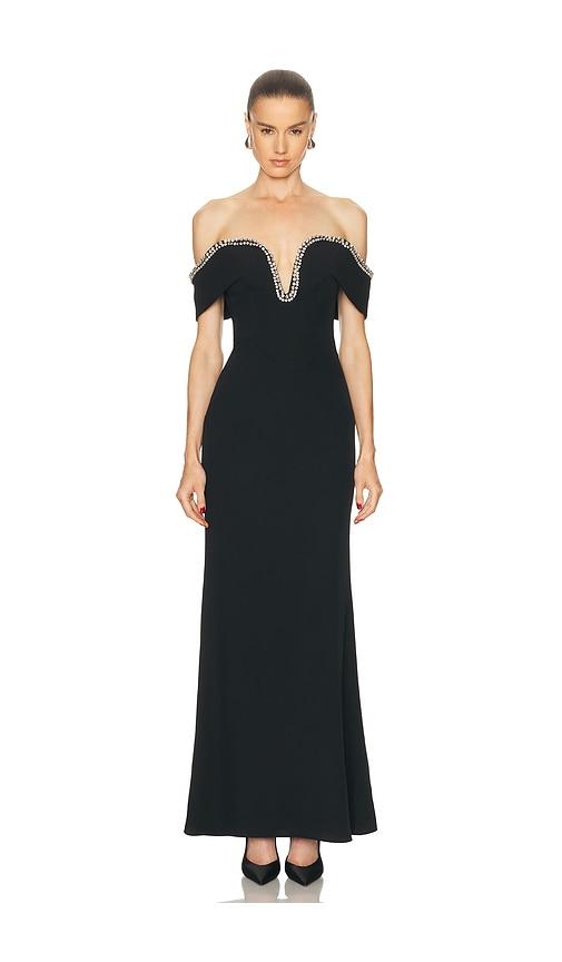 camila coelho valeria gown in black. - size m (also in xs)
