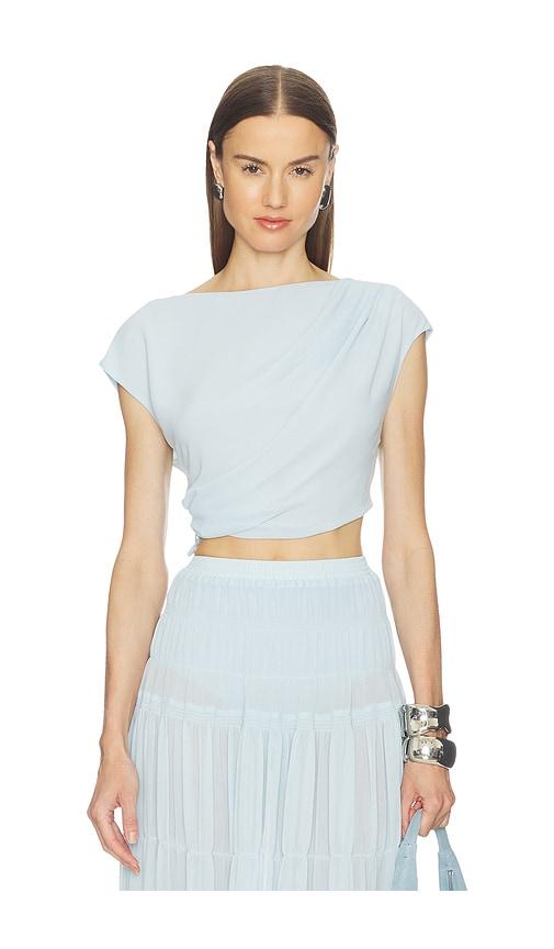 camila coelho yara crop top in blue. - size m (also in s)