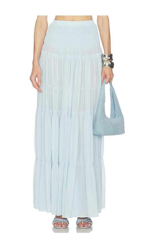 camila coelho yara maxi skirt in blue. - size m (also in xs, xxs, s)