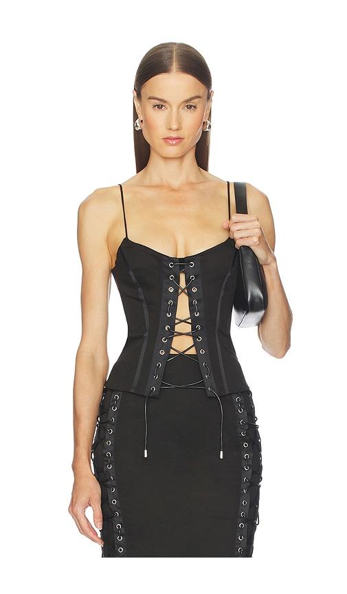 camila coelho yasmina top in black. - size m (also in s)
