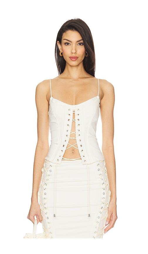 camila coelho yasmina top in cream. - size l (also in s, m)