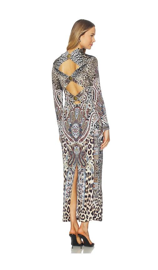 camilla back detail jersey dress in black, white, blue. - size s (also in xs)
