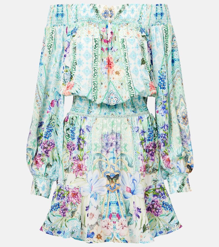 camilla crystal-embellished silk minidress