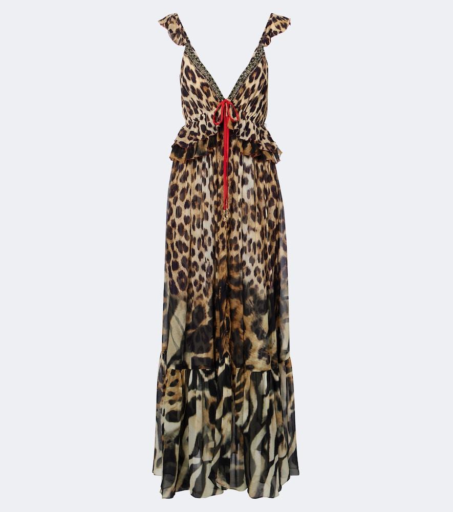 camilla embellished leopard-print silk chiffon maxi dress