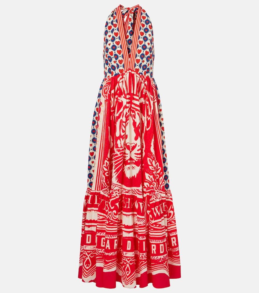 camilla halterneck cotton poplin maxi dress