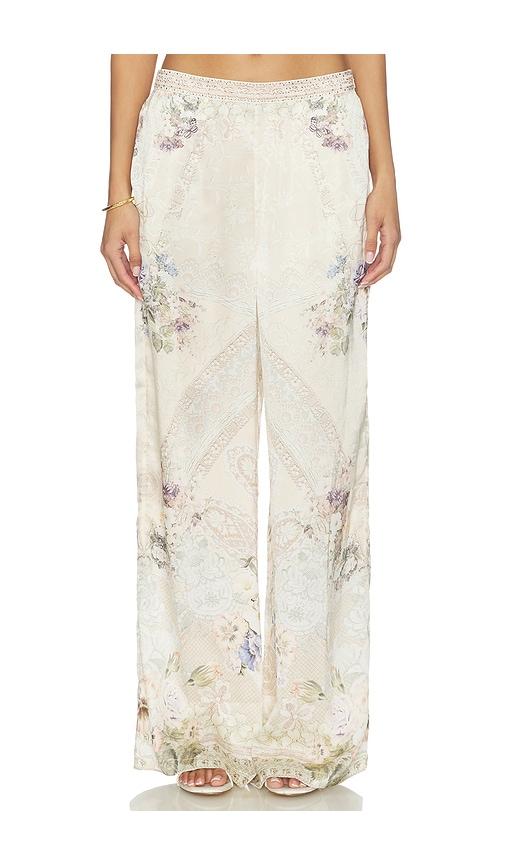 camilla minimal wide leg pant in cream. - size l (also in xs, m)