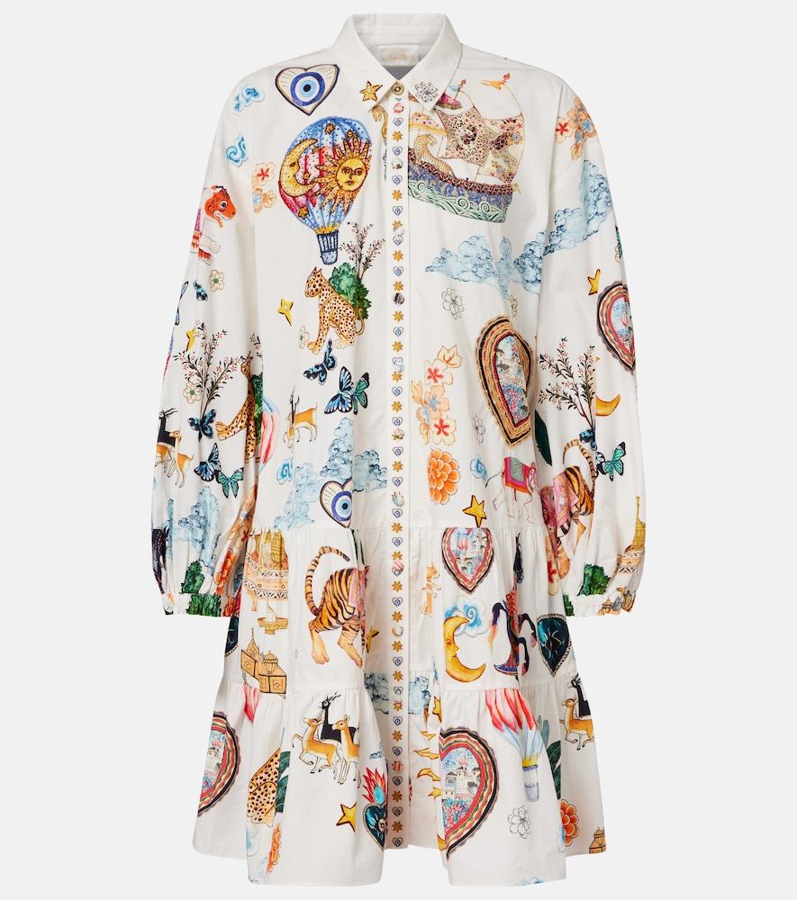 camilla printed embellished cotton minidress