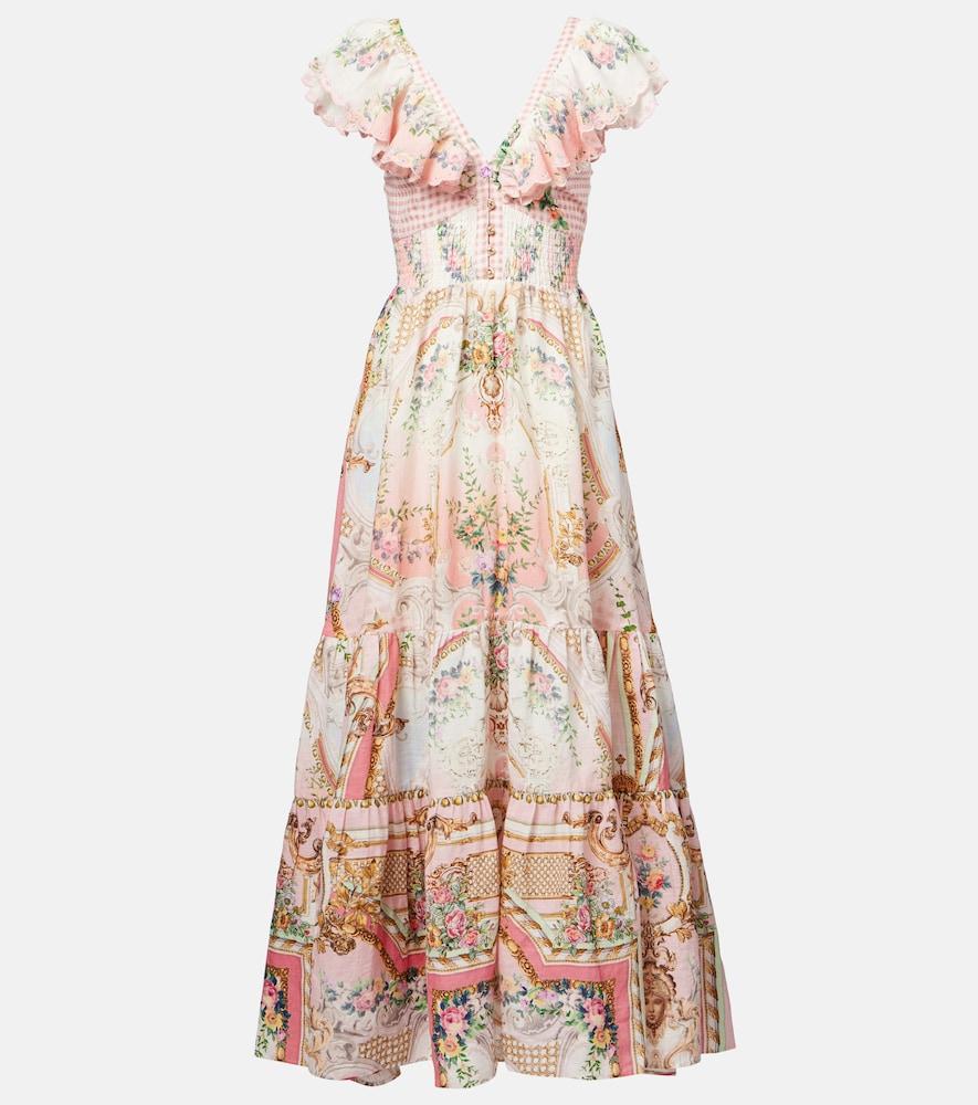 camilla tiered linen maxi dress