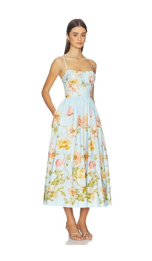 cara cara alba midi dress in baby blue. - size 10 (also in 8)