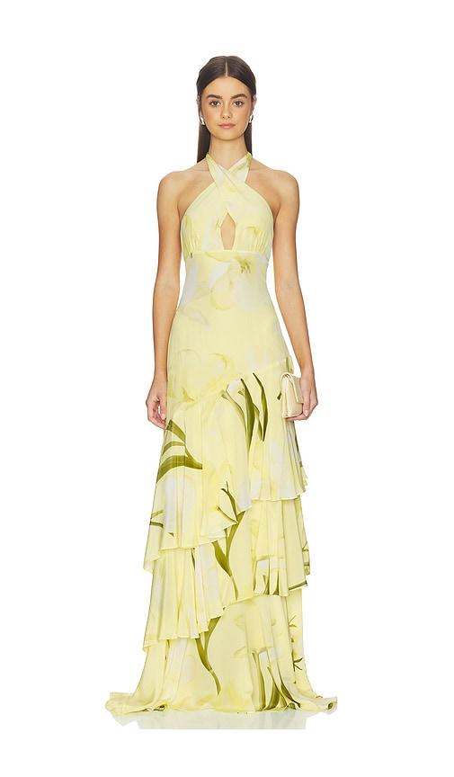 cara cara amethyst dress in lemon. - size 00 (also in 12)