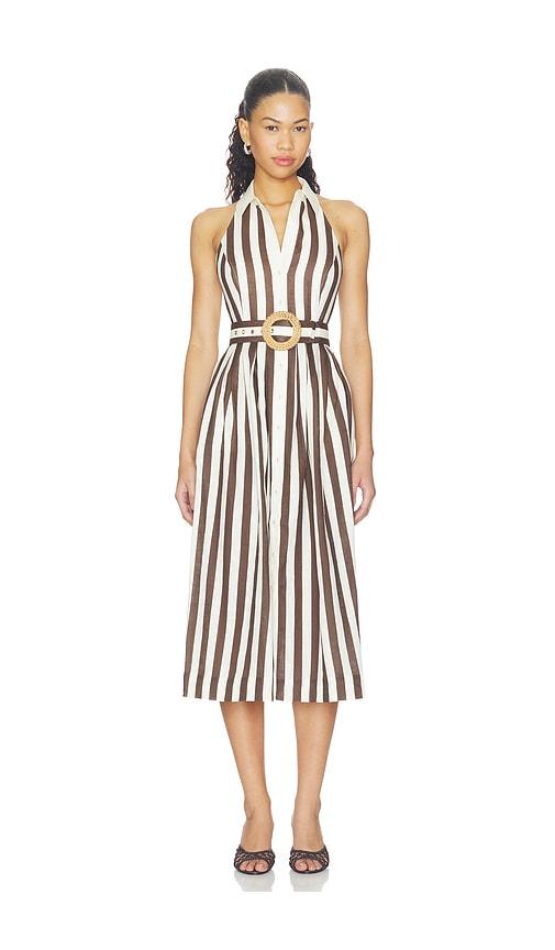cara cara quentin midi dress in brown. - size 2 (also in 4, 6)