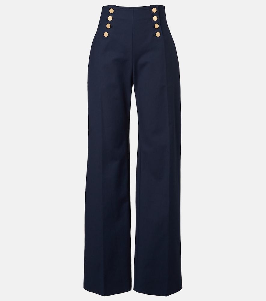 carolina herrera alba cotton-blend wide-leg pants