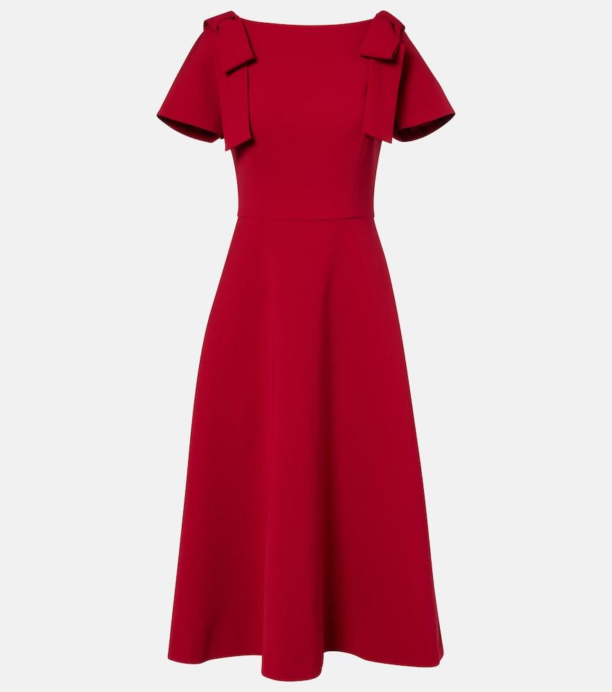 carolina herrera bow-detail crêpe midi dress