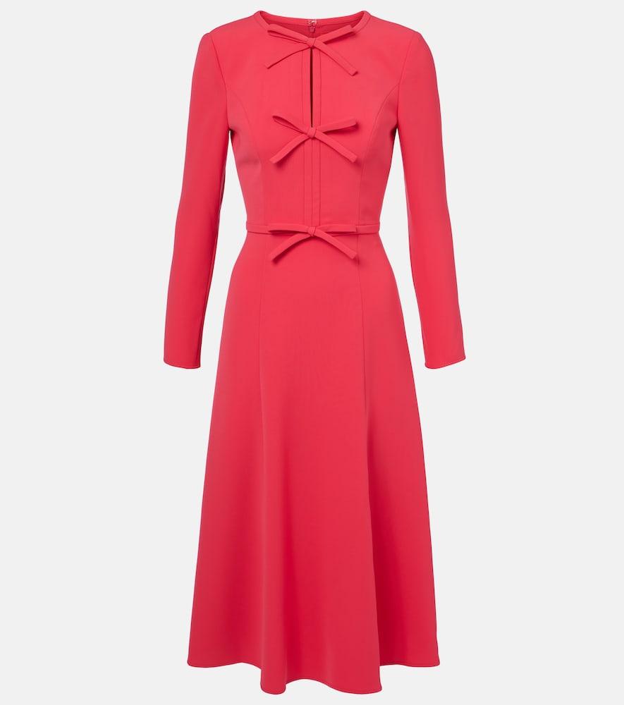 carolina herrera bow-detail crêpe midi dress