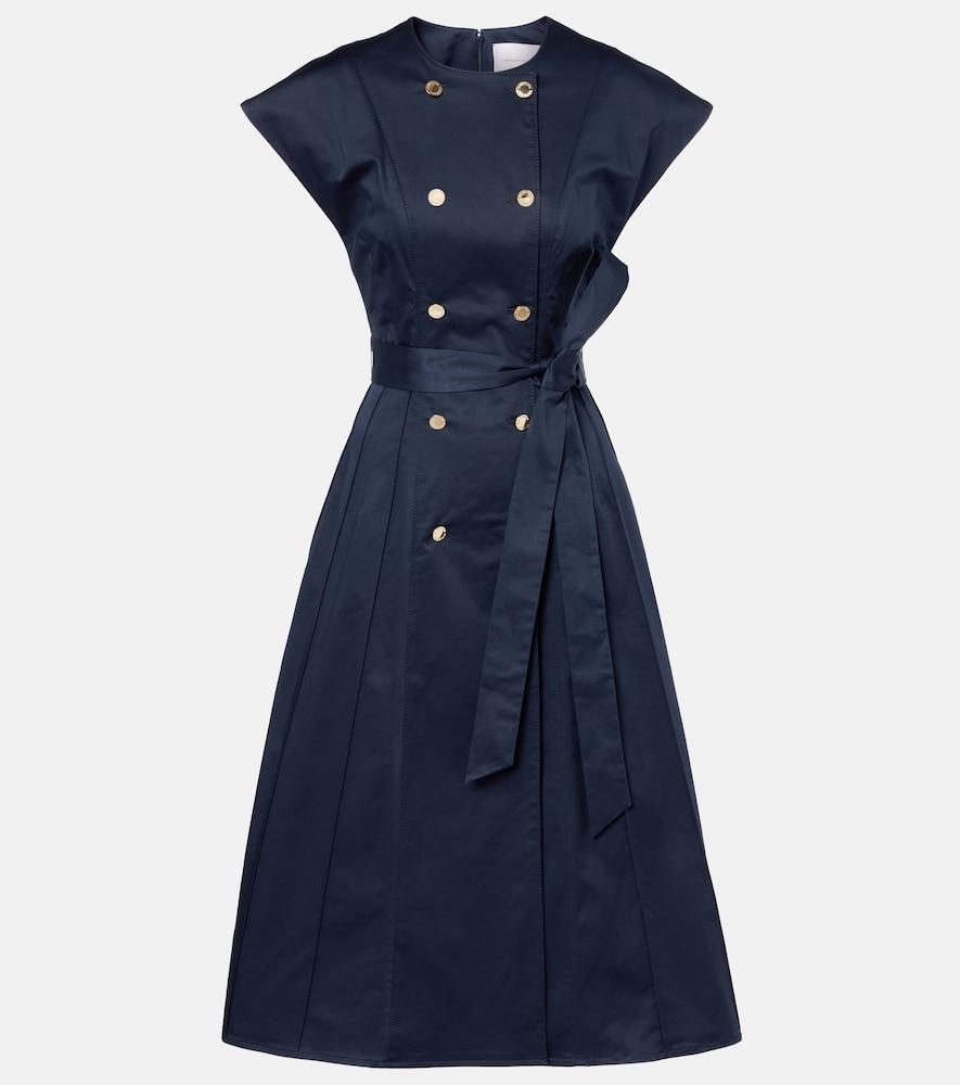 carolina herrera cotton-blend sateen midi dress