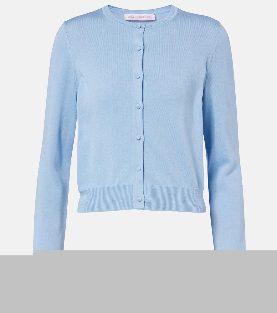 carolina herrera cropped silk and cotton cardigan