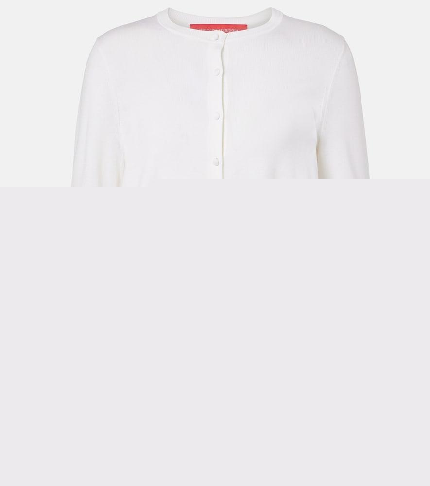 carolina herrera cropped silk and cotton cardigan
