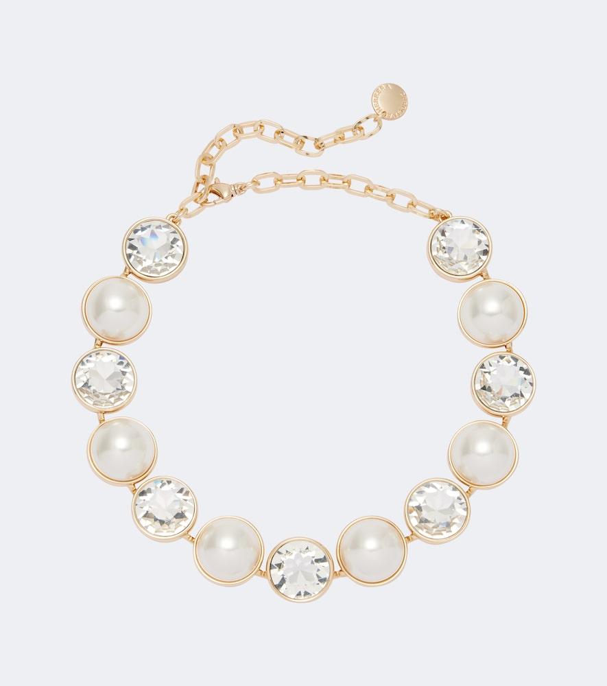 carolina herrera crystal and faux pearl necklace