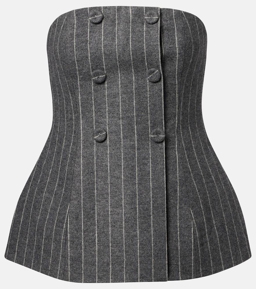 carolina herrera double-breasted striped top