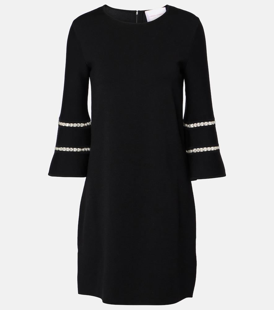 carolina herrera embellished wool-blend minidress