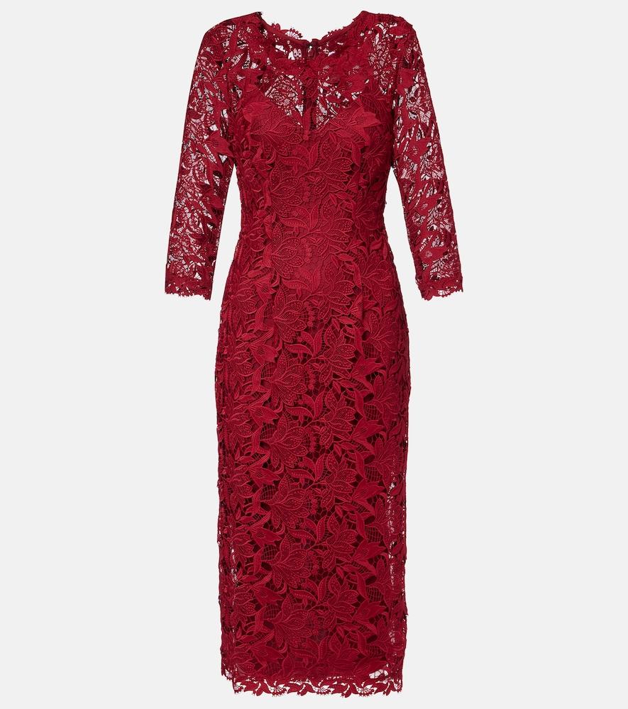 carolina herrera lace midi dress