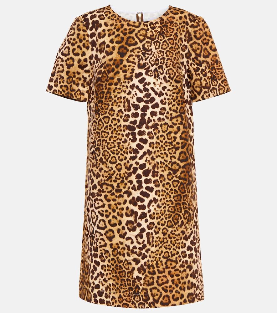 carolina herrera leopard-print cotton-blend minidress