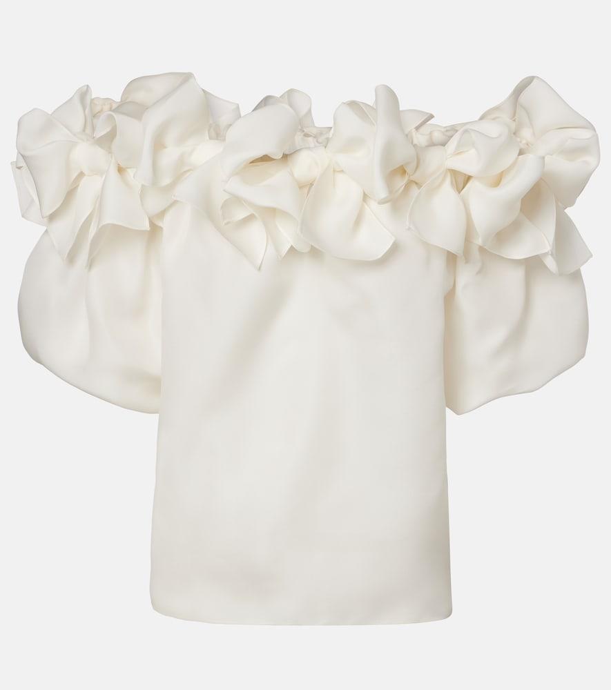 carolina herrera off-shoulder silk top
