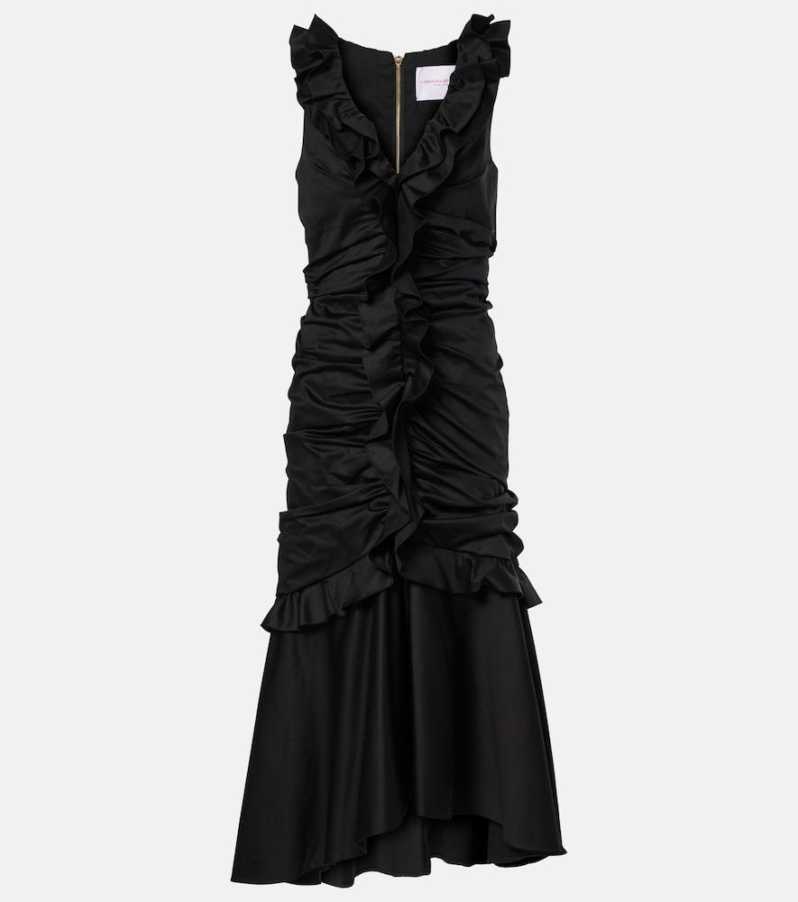 carolina herrera ruffled cotton-blend midi dress