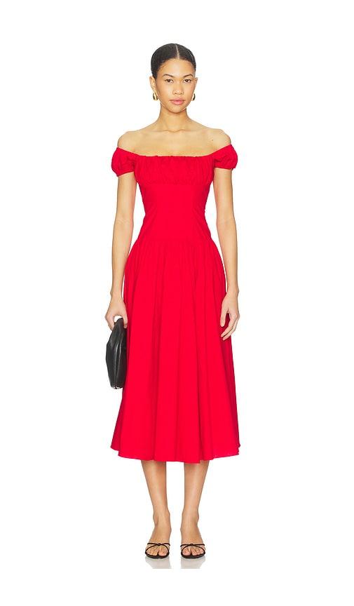 caroline constas augusta drop waist maxi dress in red. - size m (also in xs)