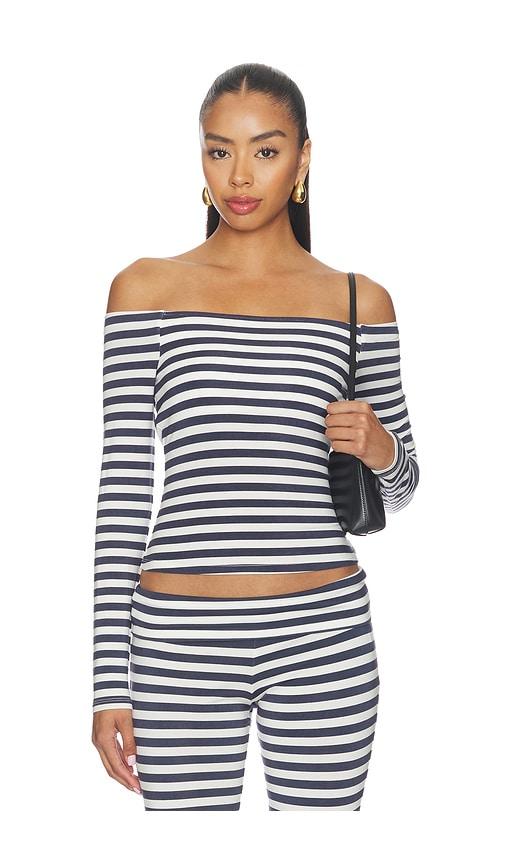 caroline constas avery off the shoulder knit top in black. - size l (also in xs, s, m, xl)