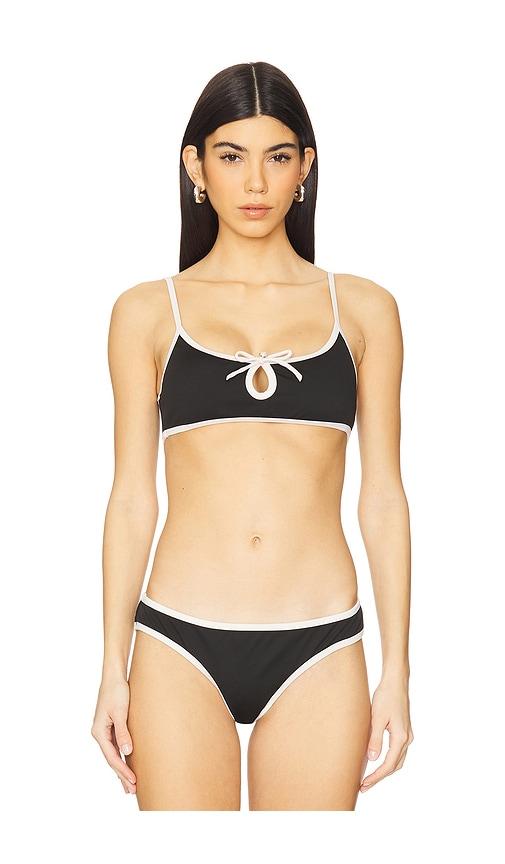 caroline constas gillian keyhole bikini top in black. - size s (also in xs)