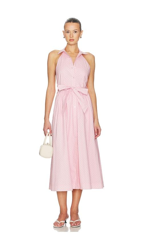caroline constas hadley midi dress in pink. - size l (also in xs, s, m, xl)