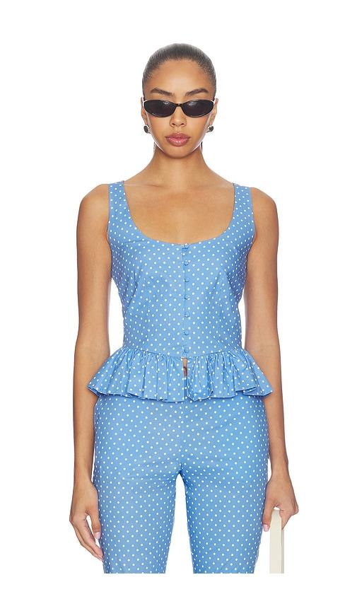 caroline constas haven sleeveless top in blue. - size s (also in xs)