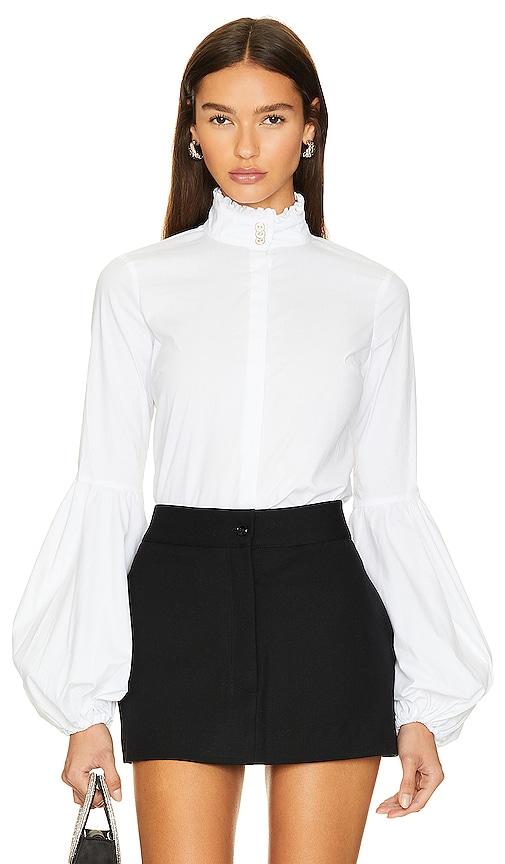 caroline constas jacqueline blouse in white. - size l (also in m, s, xs)