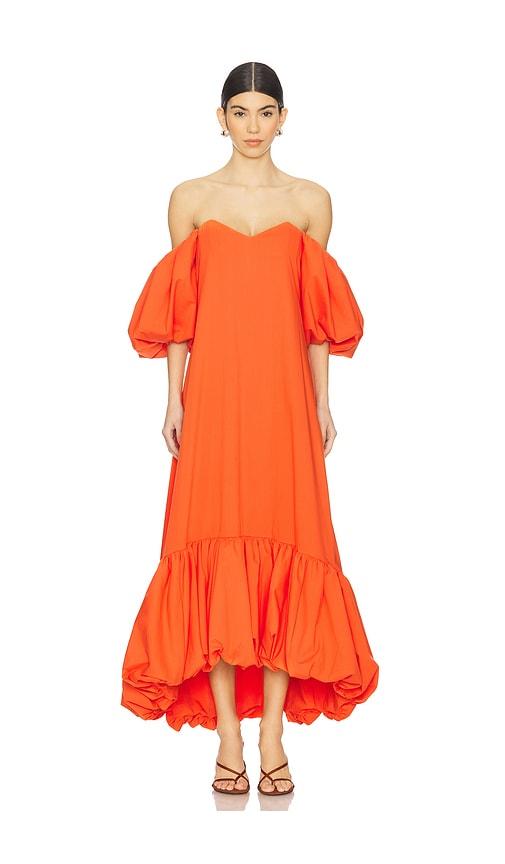 caroline constas lucia midi dress in orange. - size s (also in xs)