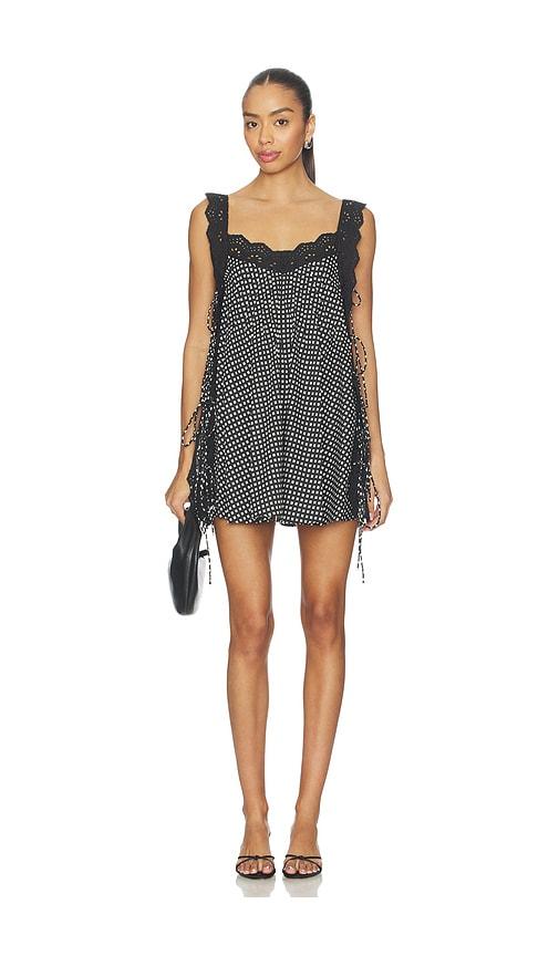 caroline constas lucilla eyelet mini dress in black. - size l (also in m)