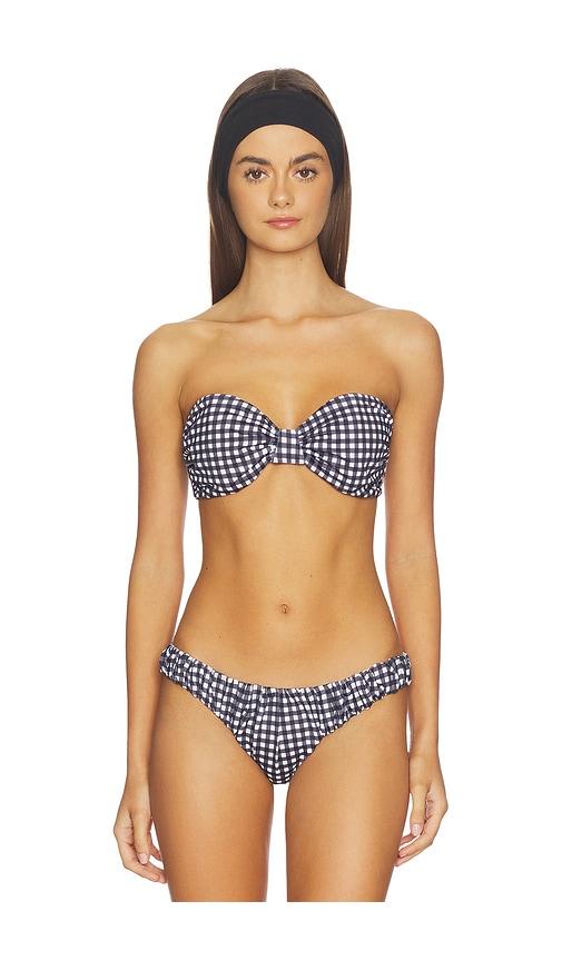 caroline constas maria bikini top in black,white. - size l (also in xs, s, xl)