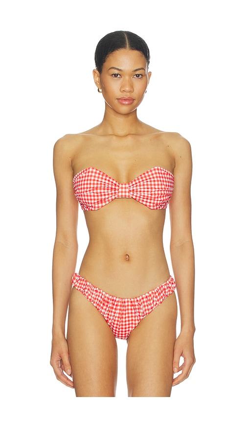 caroline constas maria bikini top in red. - size l (also in xs, s, m, xl)