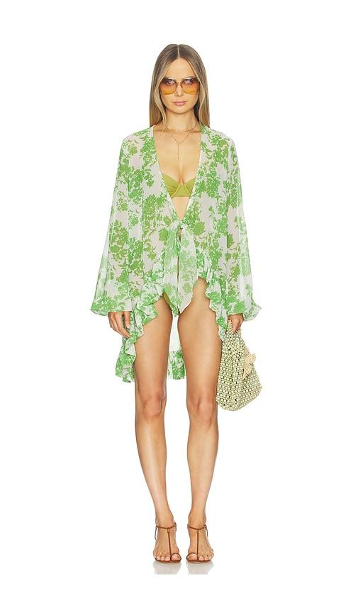caroline constas mini charlize coverup in green. - size m (also in xl)